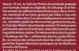Club Les Plaisirs Gourmands, soirée et réseau d'affaires gastronomique à Lyon