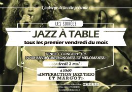 Nouvelle soirée Jazz le vendredi 3 Mai a L'Auberge de la Côte